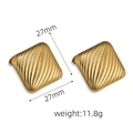 Dettagli su dimensioni e peso degli orecchini quadrati dorati con trama a stella - Quadrato a Righe Oro / Placcato Oro 18K