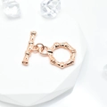 Rose gold bamboo texture metal OT toggle clasp for DIY pearl necklace jewelry making - 15mm / Rose Gold