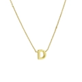 Classic 18k gold plated necklace with minimalist capital letter D pendant and fine chain - Letter D