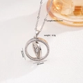 Collana a farfalla rotante in argento con zirconi e catena da 40 cm più 5 cm - Argento (139)