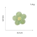 Selbstklebender grüner Makronenblumen-Stickaufnäher 4,6x4,4cm mit 1,4g für DIY-Dekoration - Grün