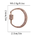 Micro-pave 18K rose gold horseshoe clasp for jewelry making with crystal detailing - Rose Gold D-Shape Pave Style (DBN024-4)