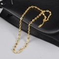 Elegant 18K gold-plated stainless steel twisted chain necklace with secure clasp - Mariner/Coffee Bean Link Chain (L200) - Gold
