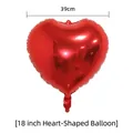 Palloncino a cuore rosso da 18 pollici in alluminio con diametro 39 cm per decorazioni - Rosso
