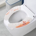 U-shaped waterproof EVA toilet seat cover with cartoon squirrel and forest print - Orange Squirrel