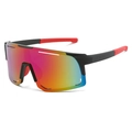 Outdoor sports cycling sunglasses with black frame and red-orange gradient lenses - Sand Black / Purple Mirror