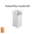 Scalloped column silicone candle mold with 2.83 inch height and finished product view - Lace Column