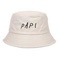 Beigefarbener Anglerhut aus Baumwolle mit PAPI-Schriftzug für sommerlichen Sonnenschutz - Beige