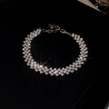 Collana choker in argento con file multiple di strass scintillanti e stile elegante - Bracciale / Argento