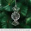 Transparent acrylic pinwheel candy Christmas ornaments 82mm for holiday tree hanging - 82mm Christmas Candy