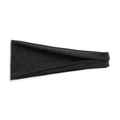 Detail view of the soft black elastic fabric texture and folded edge of the sports headband - Dark Gray