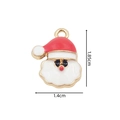 Christmas Santa Claus enamel alloy pendant charm in red and gold with size dimensions - 2322 Santa Head