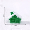 Miniature green Christmas house figurine with snowy roof for DIY micro landscape - Christmas Green House