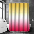 Dettaglio della tenda da doccia impermeabile in poliestere con sfumatura giallo e rosa - Sfumato Giallo Bianco Rosso Rosa