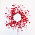 Romantic 45cm floral heart wreath with red and pink blossoms for home door decor - Paper Flower Heart Large Wreath (45cm纸花爱心大环FW251202)