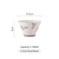 Japanese style 5-inch purple ceramic bowl with floral patterns for home dining - Purple Flower - 5 Inch Conical Bowl