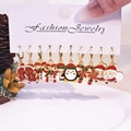 5-pair set of festive alloy drip oil Christmas earrings with Santa and snowman designs - Style 4 (5 Pairs Set)