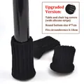 Black knitted chair leg covers with silicone grip, fits 6-18cm circumference furniture - Fits Perimeter 6-17cm / Thickened Black (With Silicone Strips)