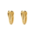 Golden S925 silver cobra snake head earrings with textured details and sparkling eyes - Style D Cobra (Yellow Gold)