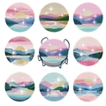DIY Diamond Painting Coasters Set of 8 with Landscape Designs and Metal Holder - Nature Landscape Style