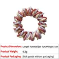 Detail view of 4cm spiral hair tie with three-color gradient design and specifications - 1# Three-Strand Gradient Hair Tie