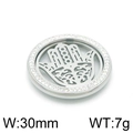 Pendentif Main de Fatma 30mm en acier inoxydable avec cristaux scintillants - 30MM / Couleur Acier (KLJ3558-Z)