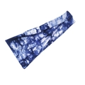 Wide fitness headband featuring a vibrant blue and white tie-dye athletic pattern - Deep Blue Tie-Dye