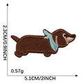 Dachshund Hund Stickerei Aufnäher für Kleidung, braun Dackel Applikation 5,1cm - Brauner Dackel mit blauem Schal