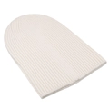 Gorro de punto acanalado blanco crema unisex de estilo minimalista para el invierno - Beige / Talla Única(Ajustable)