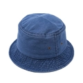 Cappello da pescatore in denim blu lavato con fori di ventilazione e cuciture rinforzate - Regolabile / Denim Blu Scuro