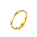 Minimalistische gepolijste roestvrijstalen ring in glanzend goud voor dames en heren - 2mm Goud