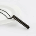 Collier sifflet de pleine conscience en acier inoxydable noir pour la méditation zen - Classique / Noir
