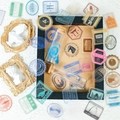 50pcs retro vintage travel stamp PET waterproof stickers with glass bottles decor - Vintage Travel Style (T01042466)