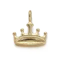 Exquisite 18K gold-plated crown pendant charm with polished finish and closed ring loop - Gold Crown Small Pendant(YSN012-05)