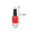 Red nail polish bottle alloy charm with gold edges and dimensions 2.6cm x 1cm - Red Nail Polish