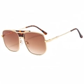 Occhiali da sole aviator classici con montatura in metallo dorato e lenti sfumate - Occhiali da sole / Montatura Leopardo Oro Lenti Marroni