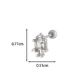 Silberner Roboter-Knorpelohrstecker mit quadratischem Zirkon und Schraubverschluss 0.77cm - Roboter Stil (2#) / Silber