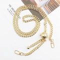 Golden curb chain mobile lanyard with adjustable ball slider and lobster clasps - Adjustable Aluminum Chain Gold / 120cm
