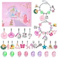 Calendrier de l'Avent bijoux pour enfants avec 24 charms et bracelets DIY - M-29 (Princesse de Château Set)