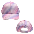 Detail of kids unicorn gradient baseball cap with adjustable strap and star patterns - Rainbow Small Stars