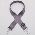 Ethnic wide woven strap in grey and red geometric jacquard with silver metal lobster clasps - No.643 Silver Hook