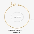 Golden 1.5mm stainless steel snake bone chain necklace with 45cm plus 5cm length - 1.5mm-45+5cm / Gold