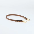 Brown lychee grain leather shoulder strap with gold lobster clasps and white stitching - 1.2cm Width Khaki Yellow