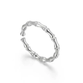 Minimalistische S925 sterling zilveren ring met bamboeontwerp, verstelbaar in zilverkleur - US 6 / Staalkleur