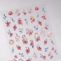 Holographic Chinese nail stickers featuring snakes, peony flowers and lucky coins - Aurora Relief Snake Peony Coin (M-823)