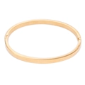 Brazalete ovalado de acero inoxidable dorado pulido con cierre de bisagra lateral - 4mm / Oro rosa
