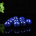 Polished round dark blue lapis lazuli beads with gold pyrite specks for jewelry making - Lapis Lazuli