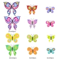 Colorful waterproof 12pcs butterfly wall sticker set in 4 sizes with cutout details - Ocean Series (BF9004)