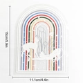 Rainbow suncatcher window sticker with cats and stars design showing product dimensions - RPS109: Rainbow Cat Crystal