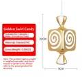 Christmas hanging ornament 20cm gold swirl candy shape with white hand-painted pattern - 20CM Gold White Spiral Candy